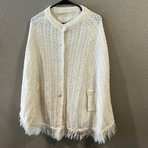 - White Button Down Shawl/Poncho